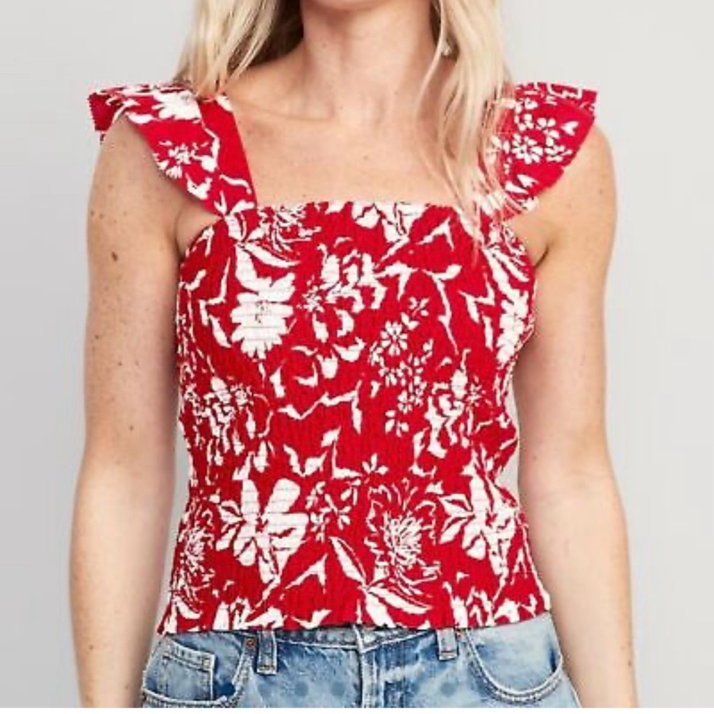 Floral Red Top